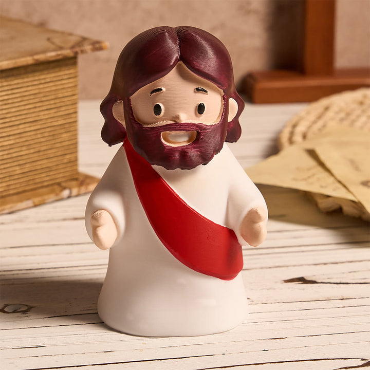 Christianartworkshop Glowing Jesus Tap Light Easter Ornament: Merge Playful Charm with His Care - image 9