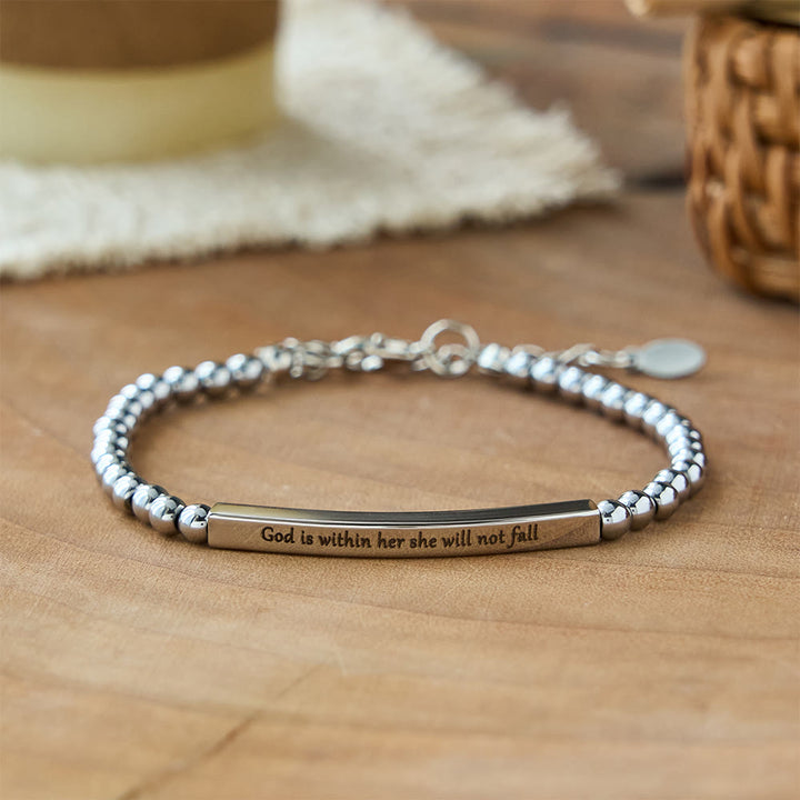 Christianartworkshop Strength & Courage Engraved Beaded Bracelet: A Symbol of Divine Strength & Courage - image 2