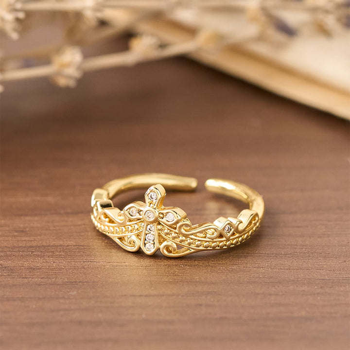 Christianartworkshop Dual Polished Style Cross-Crown Ring: Carry His Royal Care Close Daily - image 4