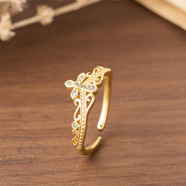 Christianartworkshop Dual Polished Style Cross-Crown Ring: Carry His Royal Care Close Daily - image 5