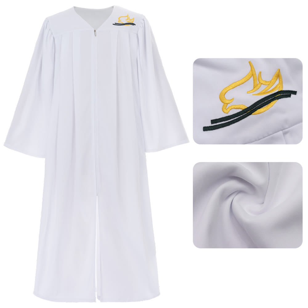 Christianartworkshop Dove of the Holy Spirit Clergy Robe in White: Embrace Purity and Divine Peace - 2XL - image 1