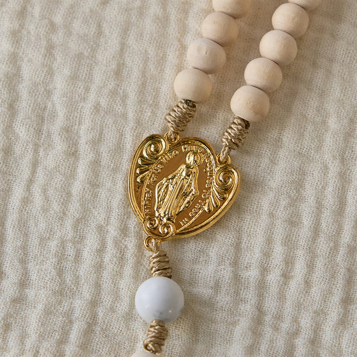 Christianartworkshop Tranquil Devotion Wood Rosary: Turquoise Accents for Daily Prayer - image 5