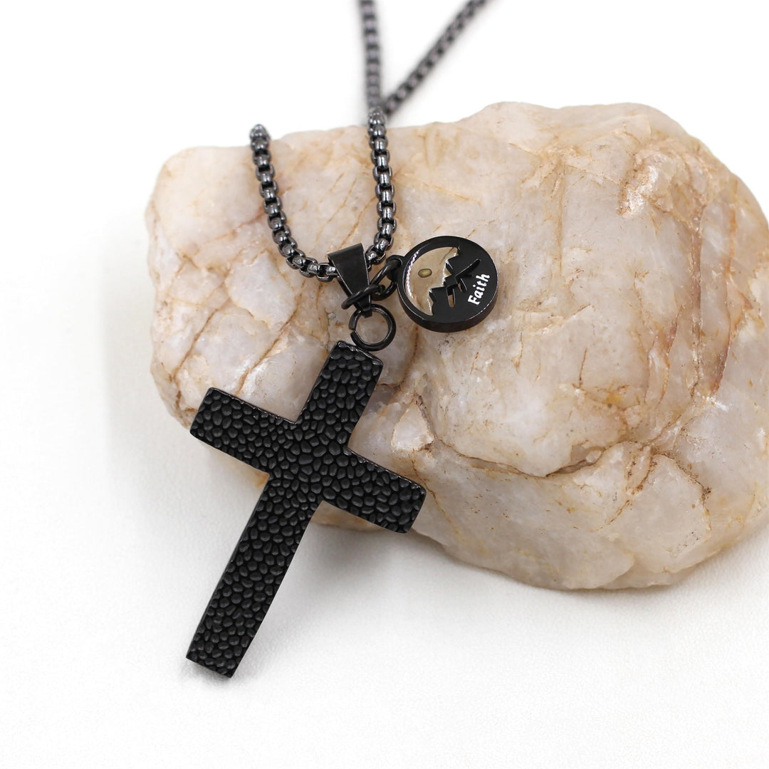 Christianartworkshop Textured Cross Mustard Seed Necklace: Metallic Charms for Spiritual Reminders - image 2