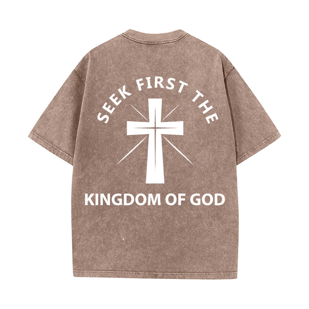 Christianartworkshop Seek First the Kingdom of God Unisex Washed T-Shirt - image 16