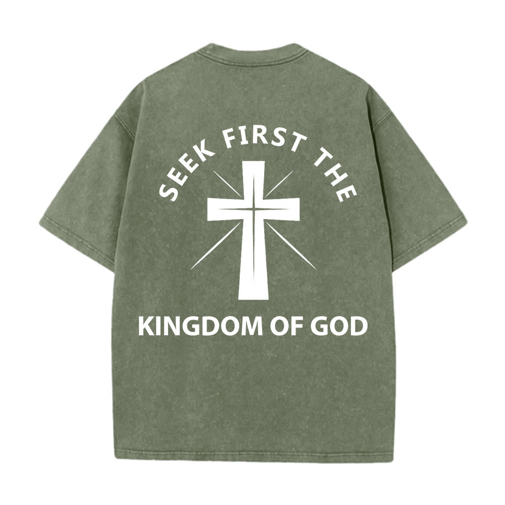 Christianartworkshop Seek First the Kingdom of God Unisex Washed T-Shirt - image 10