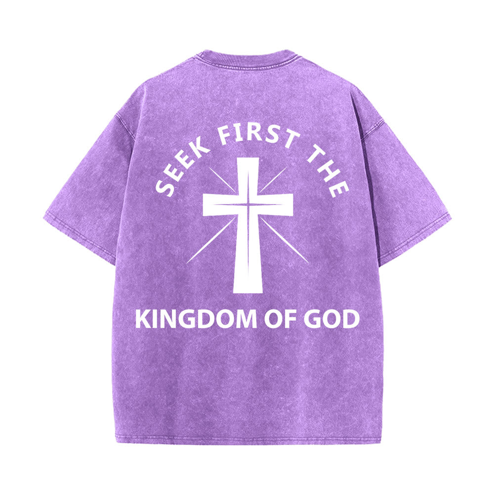 Christianartworkshop Seek First the Kingdom of God Unisex Washed T-Shirt - image 22
