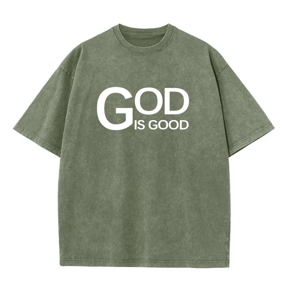 Christianartworkshop God Is Good Philippians 4:13 Cross Unisex Washed T-Shirt - image 11