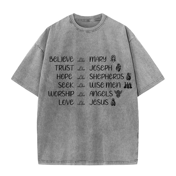 Christianartworkshop Bible Heroes Faith Statement Unisex Washed T-Shirt - Grey - 5XL - image 1