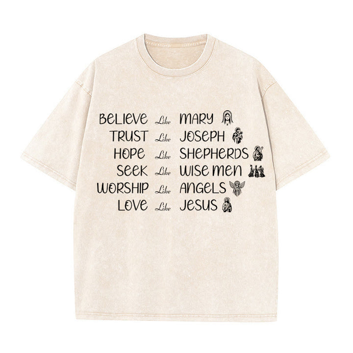 Christianartworkshop Bible Heroes Faith Statement Unisex Washed T-Shirt - Beige - 5XL - image 5