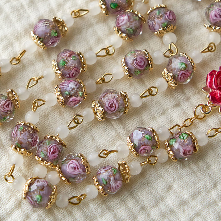 Christianartworkshop Rose Accent Devotion Rosary with Sacred Heart: Gentle Faith for Daily Prayer - image 14
