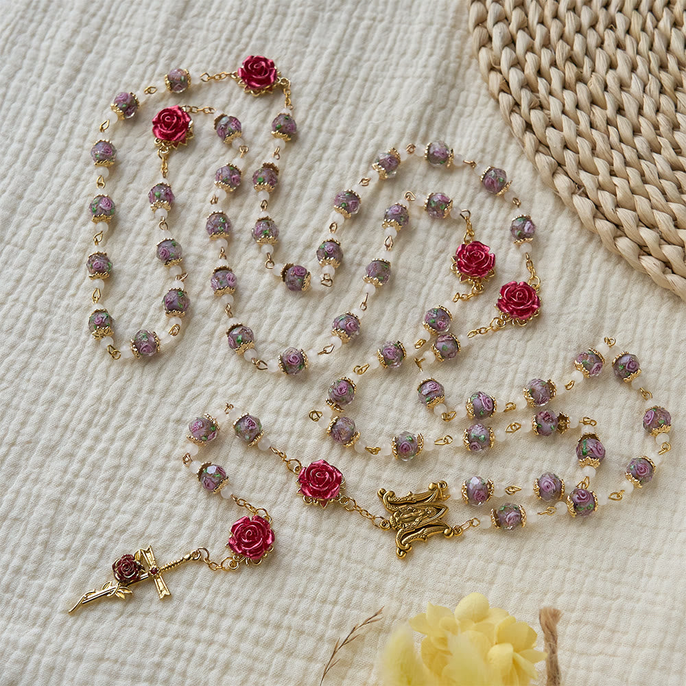 Christianartworkshop Rose Accent Devotion Rosary with Sacred Heart: Gentle Faith for Daily Prayer - image 15