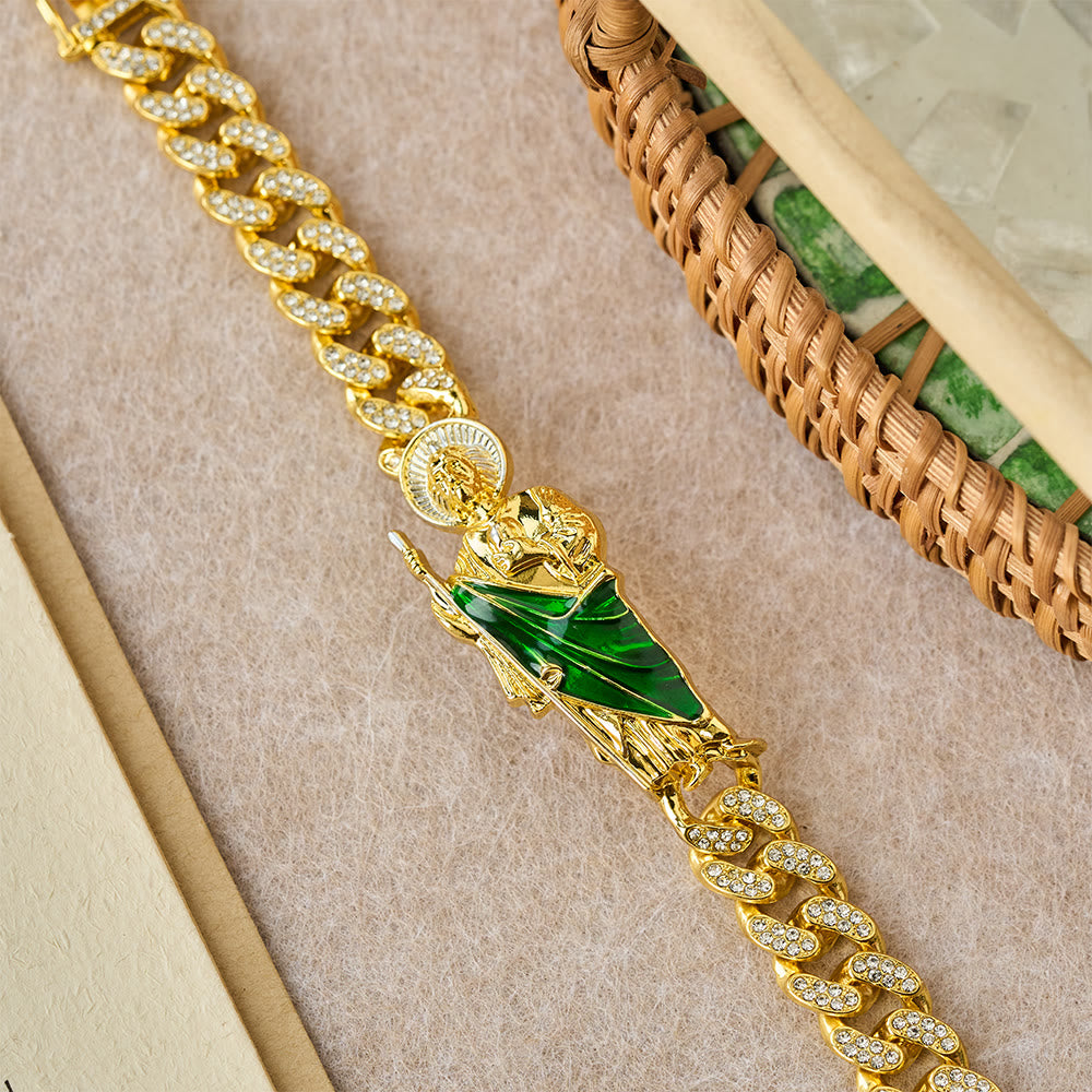 Christianartworkshop Rotating St. Jude Crystal Halo Necklace: A Symbol of Sacred Grace and Protection - image 8