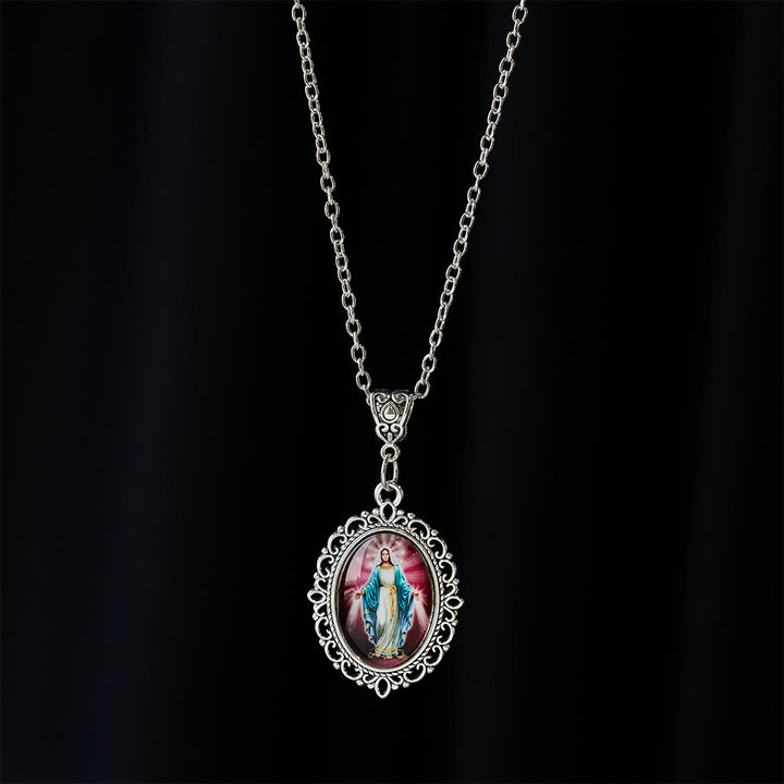 Christianartworkshop Filigree Frame Our Lady Portrait Necklace: A Symbol of Sacred Grace and Divine Light - image 10