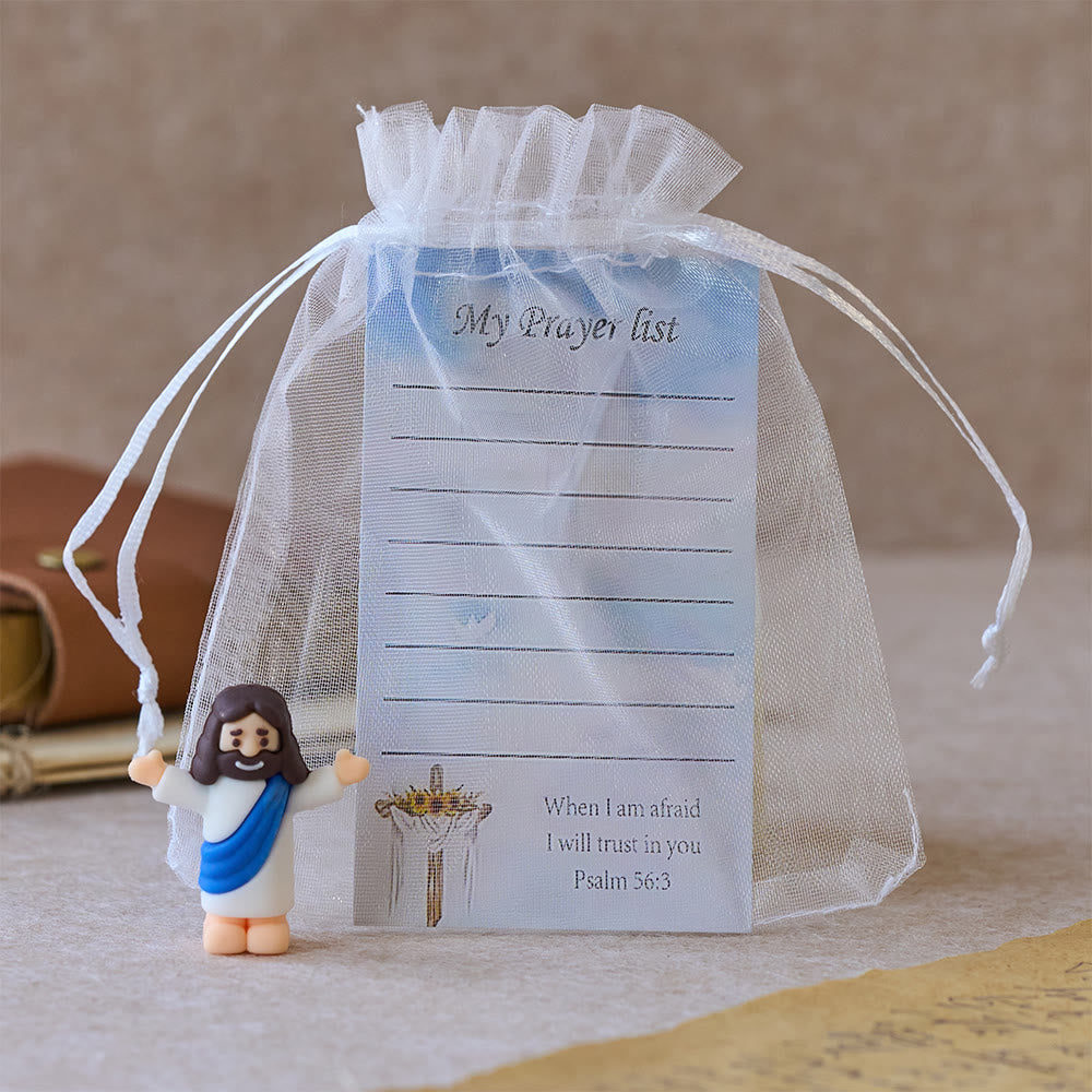 Christianartworkshop Mini Jesus Figurine With My Pray List Set: A Symbol of Gentle Faith in Every Hand - image 1