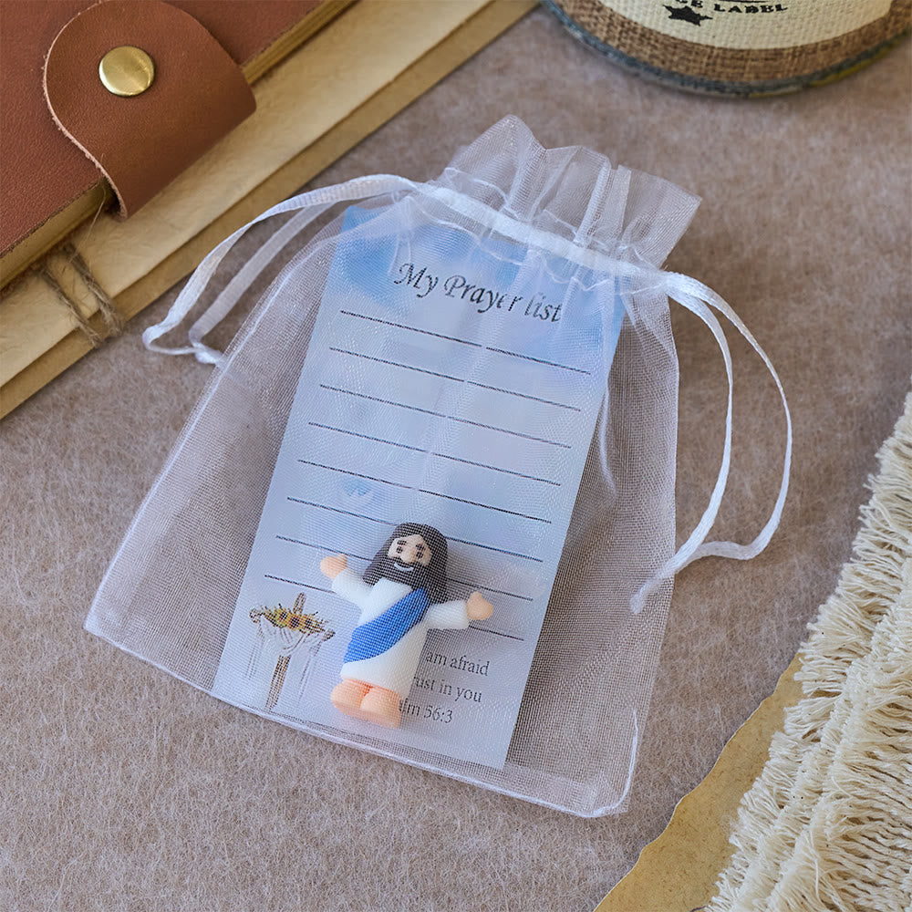Christianartworkshop Mini Jesus Figurine With My Pray List Set: A Symbol of Gentle Faith in Every Hand - image 2