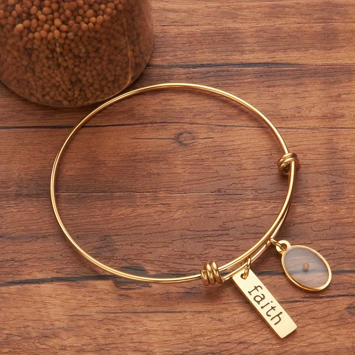 Christianartworkshop Mustard Seed Faith Charm Bangle: Carry Faith Close to Heart - Mustard Seed - image 0