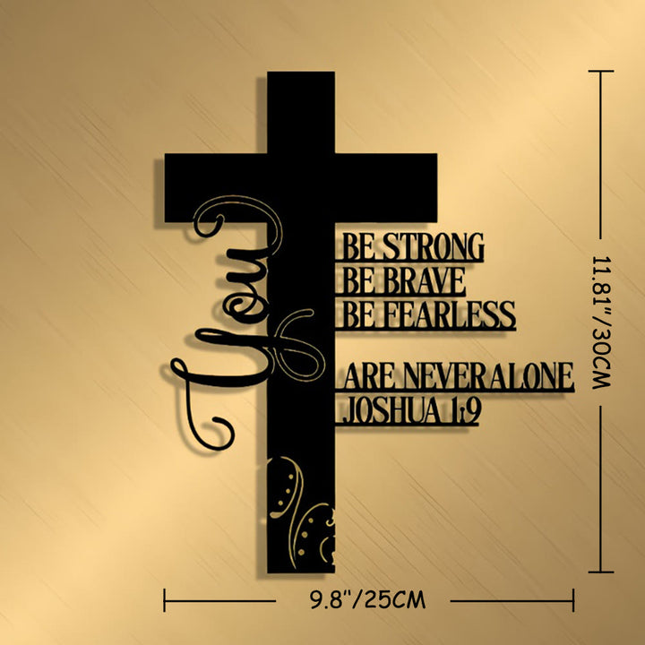 Christianartworkshop Joshua 1:9 Cross Metal Wall Decor: A Symbol of Fearless Faith - Black - 9.84''*11.81''/25*30cm - image 8