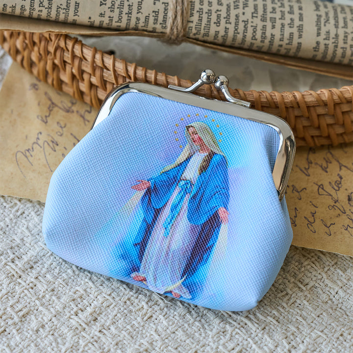 Christianartworkshop Our Lady of Grace Kiss-Lock Rosary Pouch: A Sacred Vessel for Faithful Treasures - image 5