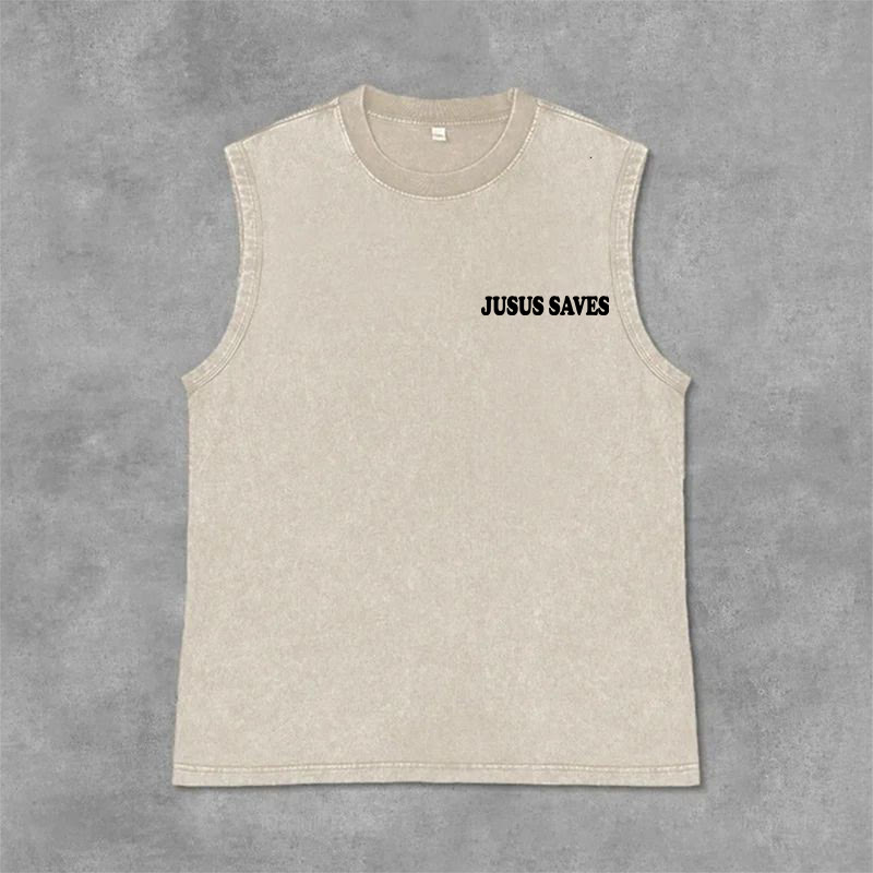 Christianartworkshop Jesus Saves John 3:16 Unisex Washed Tank Top - image 27