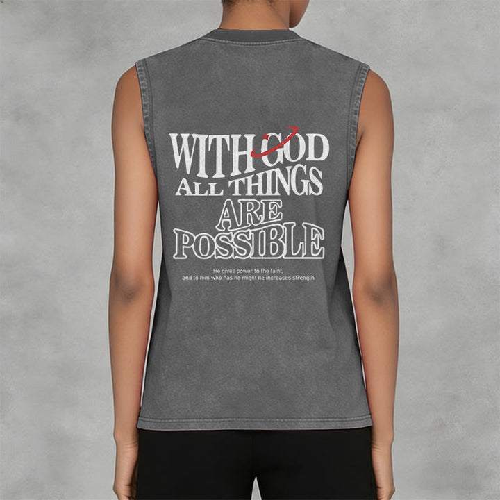 Christianartworkshop With God All Things Are Possible Washed Tank Top - image 6