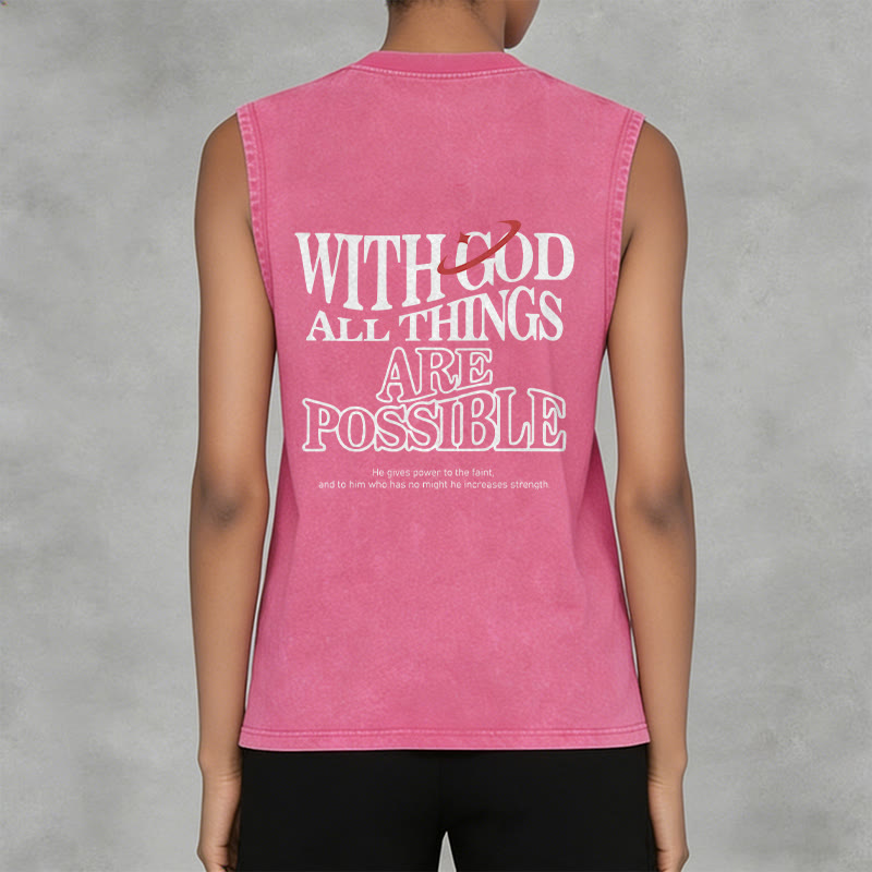 Christianartworkshop With God All Things Are Possible Washed Tank Top - image 12