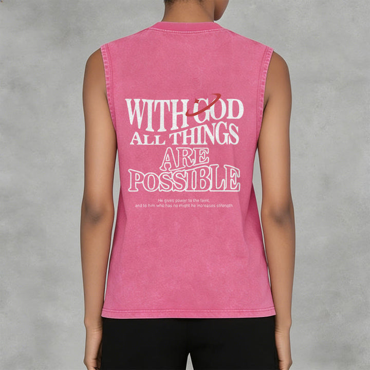Christianartworkshop With God All Things Are Possible Washed Tank Top - image 12