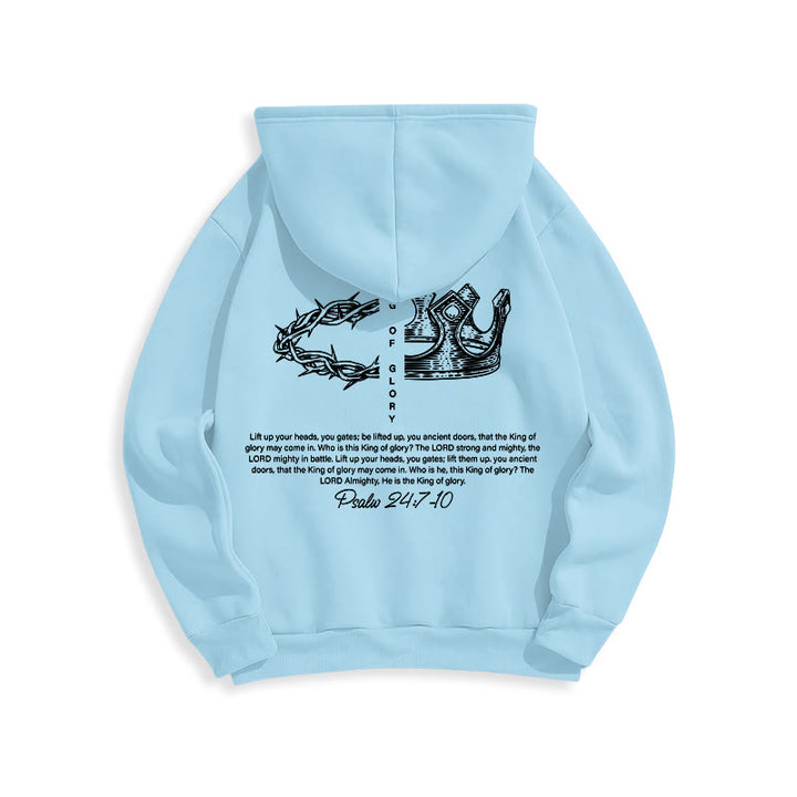 Christianartworkshop Quotation Style Jesus Is The King Fleece Lined Polyester Hoodie - image 21