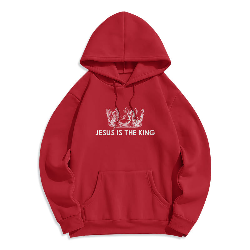 Christianartworkshop Quotation Style Jesus Is The King Fleece Lined Polyester Hoodie - image 27