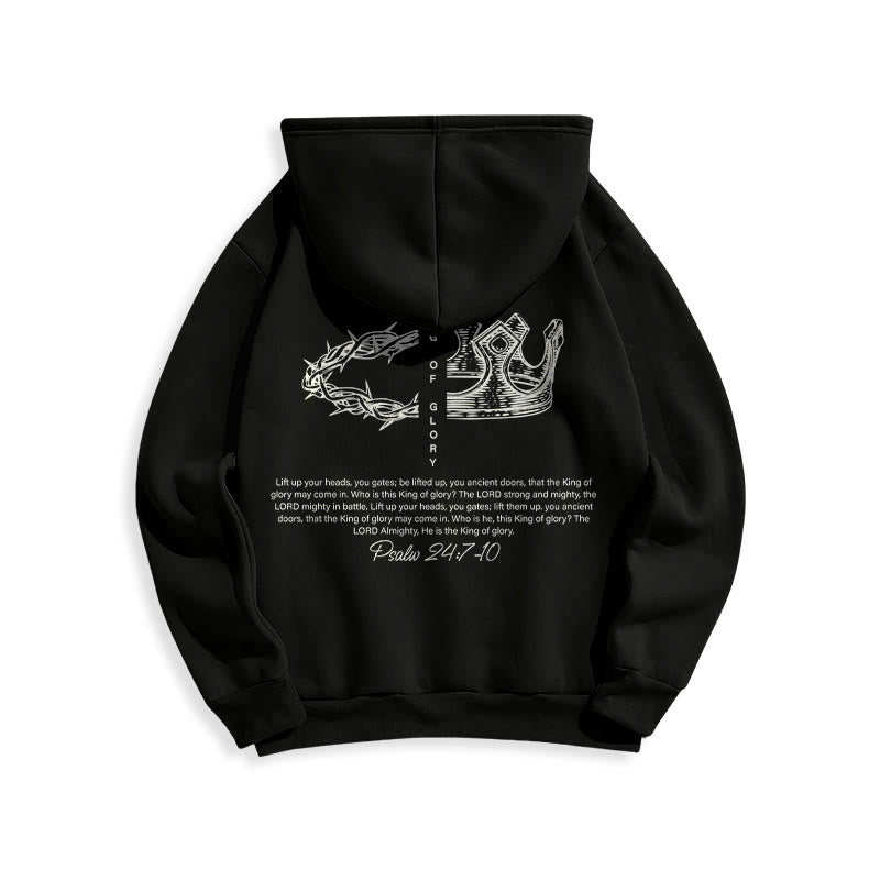 Christianartworkshop Quotation Style Jesus Is The King Fleece Lined Polyester Hoodie - image 1