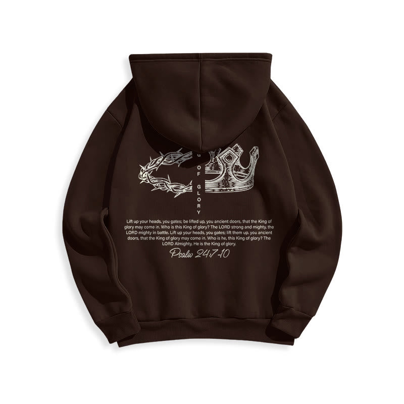 Christianartworkshop Quotation Style Jesus Is The King Fleece Lined Polyester Hoodie - image 15