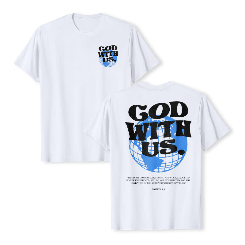 Christianartworkshop God With Us Cotton T-Shirt - White - 2XL - image 0