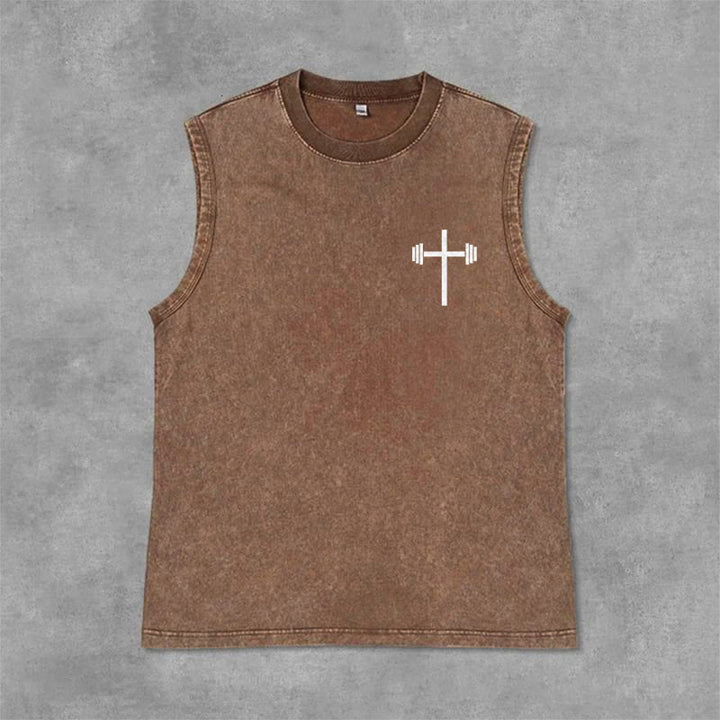 Christianartworkshop Jesus Is King Angel Wings Washed Tank Top - image 35