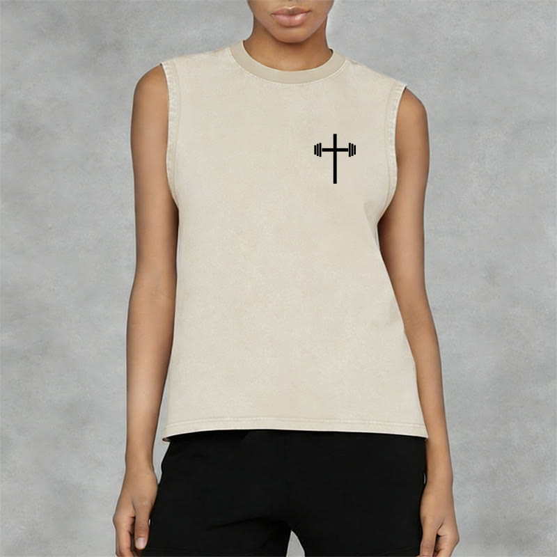 Christianartworkshop Jesus Is King Angel Wings Washed Tank Top - image 19