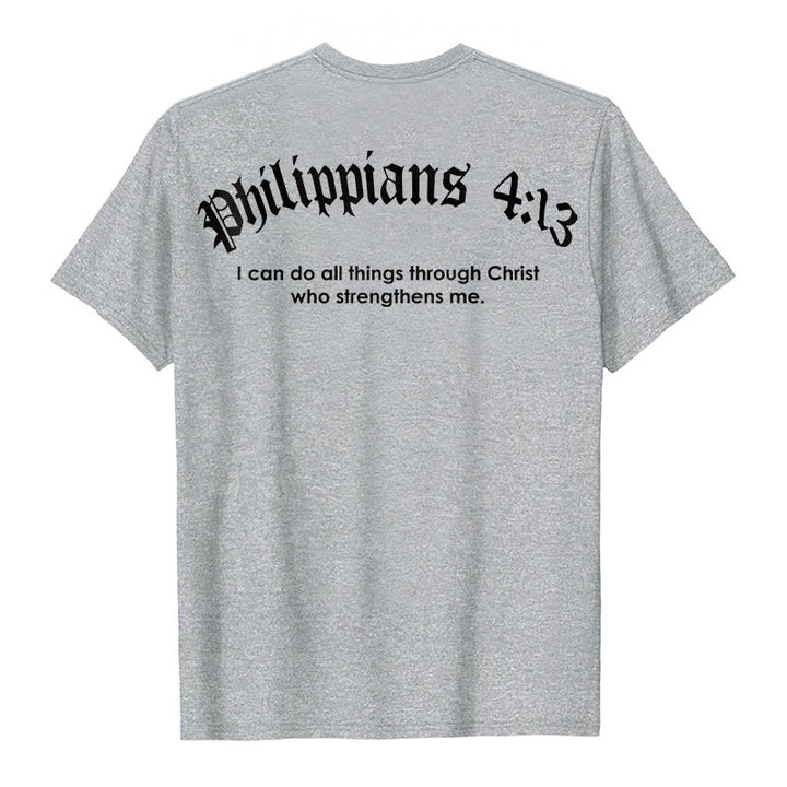 Christianartworkshop Philippians 4:13 "I Can Do All Things" Strength T-Shirt - image 12