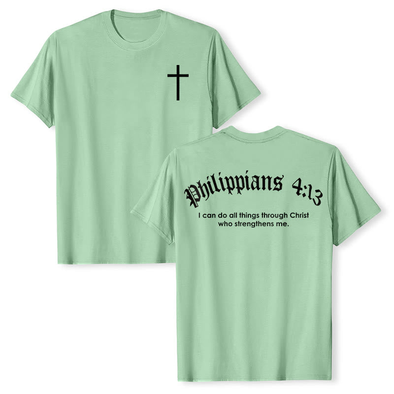 Christianartworkshop Philippians 4:13 "I Can Do All Things" Strength T-Shirt - Light Green - 2XL - image 26