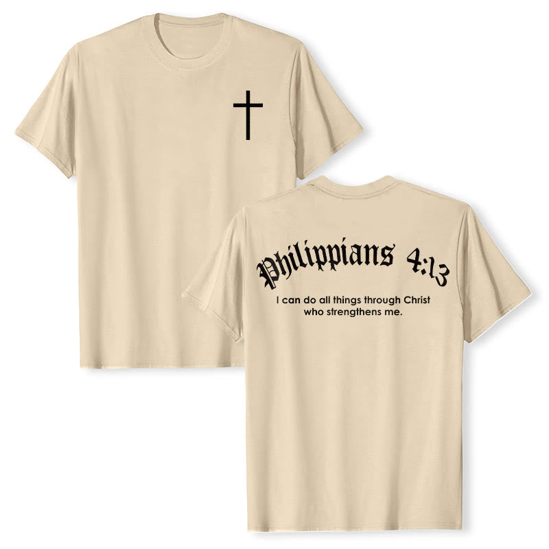 Christianartworkshop Philippians 4:13 "I Can Do All Things" Strength T-Shirt - Apricot - 2XL - image 17