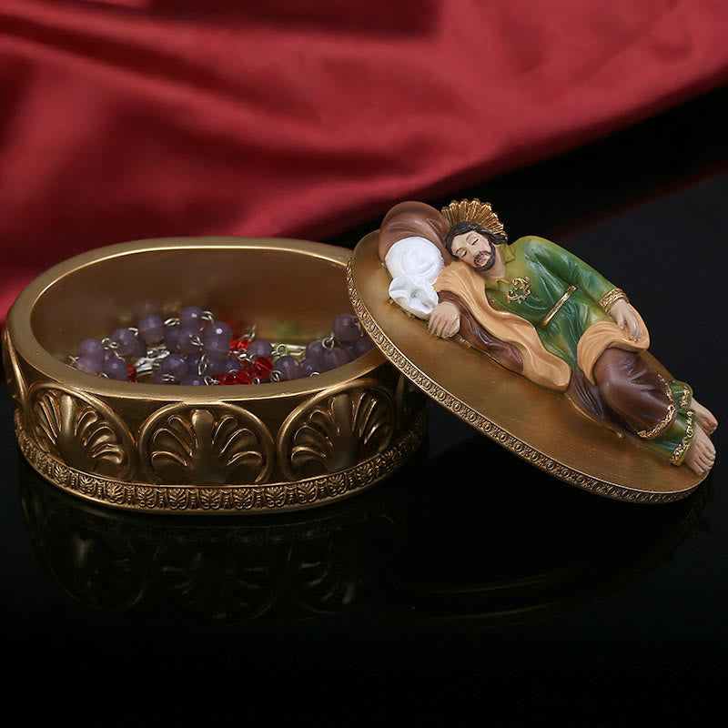 Christianartworkshop Ornate Reclining Jesus Resin Rosary Holder: Merging Artistry with Spiritual Comfort - image 1