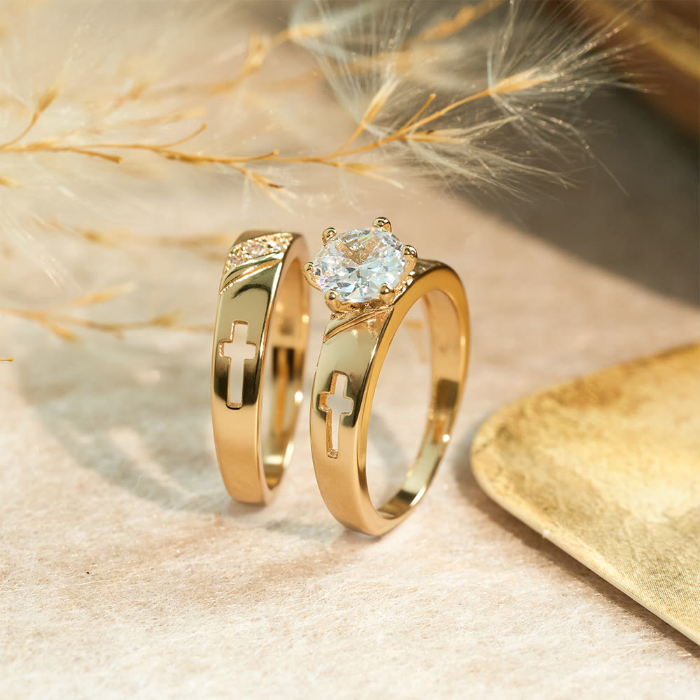 Christianartworkshop Stackable Cross Band Ring Set: Timeless Symbol of Faith & Eternal Light - US 10 - image 0