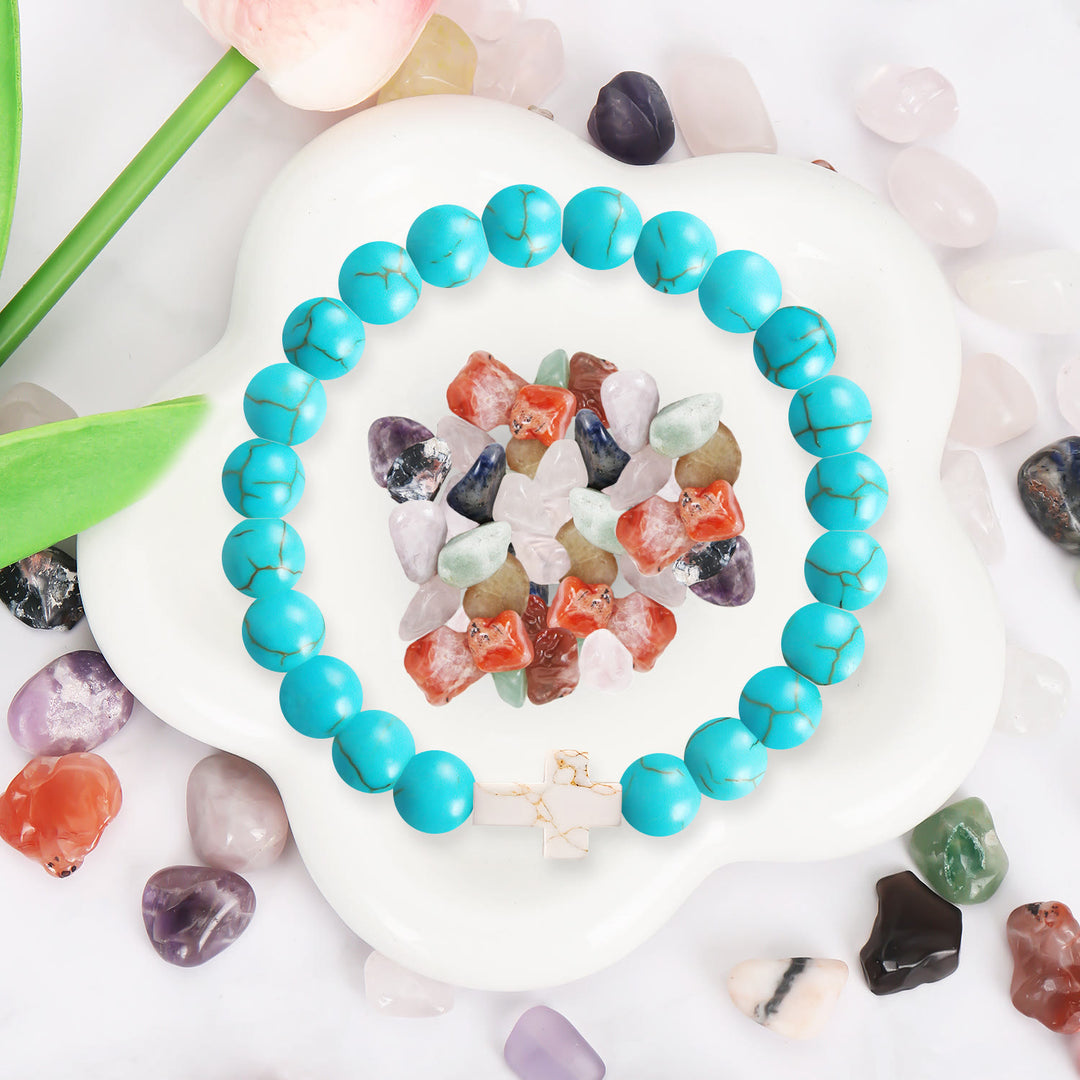 Christianartworkshop Natural Stone Cross Bracelet with Proverbs 27:9 Card: A Symbol of Divine Friendship & Grace - image 16