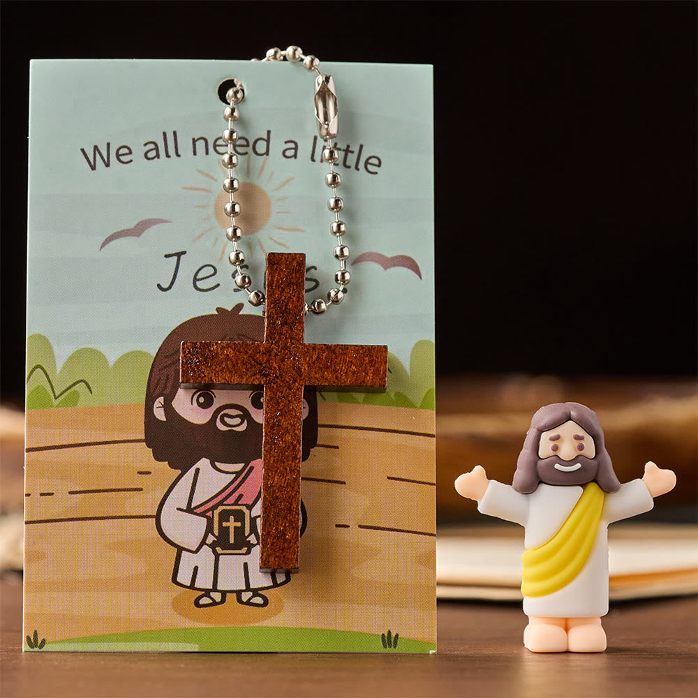 Christianartworkshop Mini Jesus Figurine Set with Scripture Card & Cross Pendant: A Symbol of Divine Joy & Faith - image 9