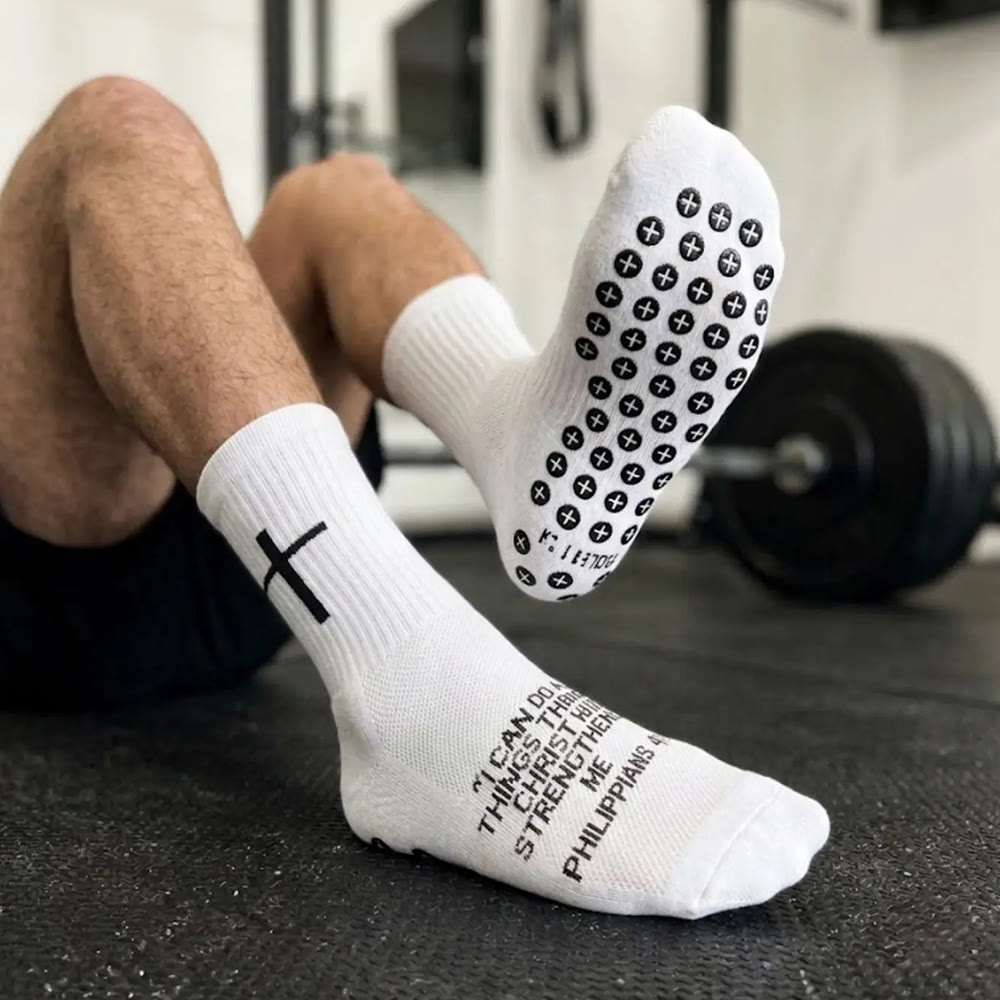 Sock Proverbs Christian Anti-Slip Soccer Socks – Scripture Socks Philippians 4:13 ...