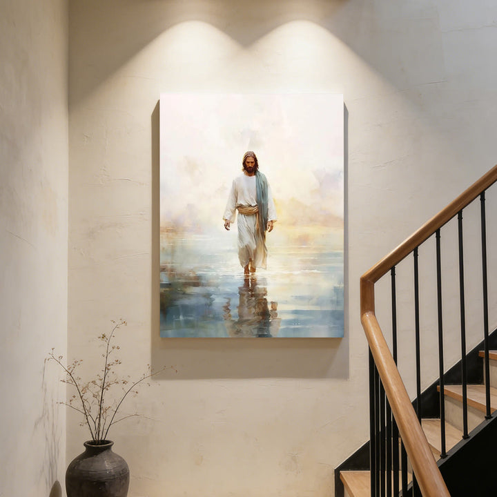 Christianartworkshop Serene Christ on Water Wall Art Print: A Token of Heavenly Courage & Trust - image 1