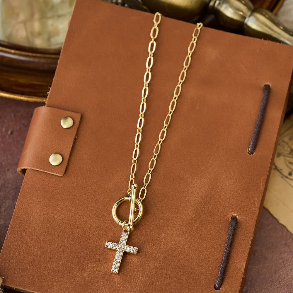 Christianartworkshop Pavé Zircon Toggle Cross Necklace: A Symbol of Sacred Faith & Effortless Grace - image 3