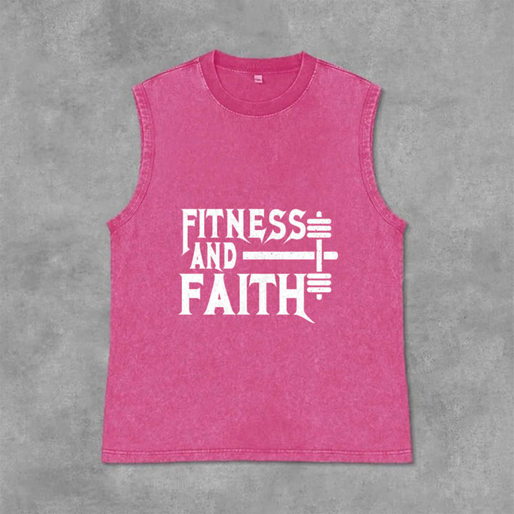 Christianartworkshop Fitness And Faith Unisex Washed Tank Top - Pink - 2XL - image 9