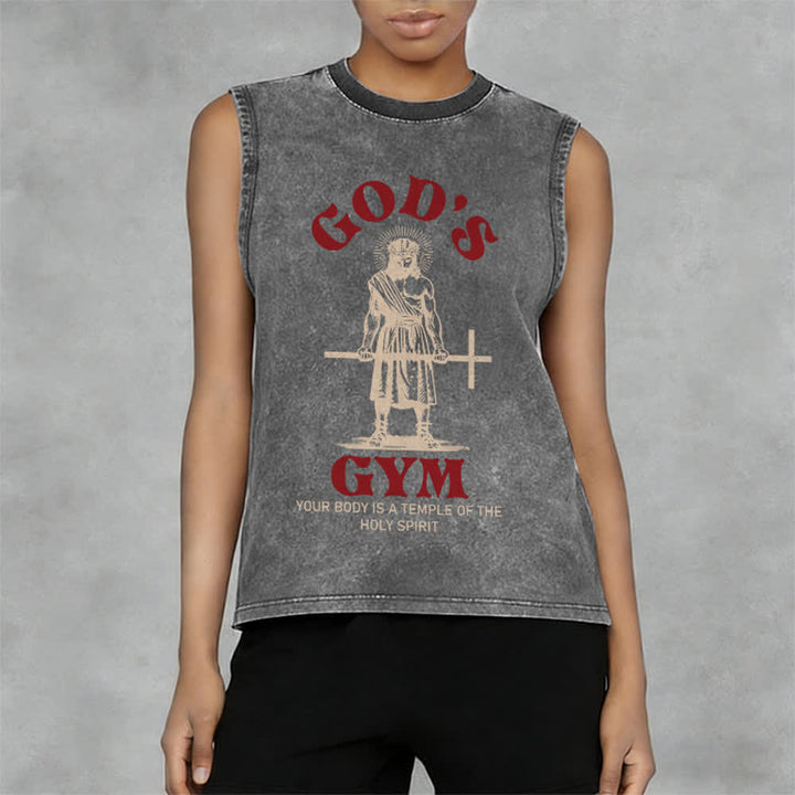 Christianartworkshop Your Body Is A Temple Of The Holy Spirit Unisex Washed Tank Top - image 8