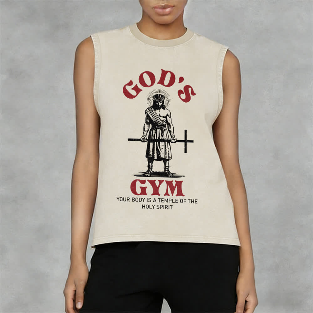 Christianartworkshop Your Body Is A Temple Of The Holy Spirit Unisex Washed Tank Top - image 2