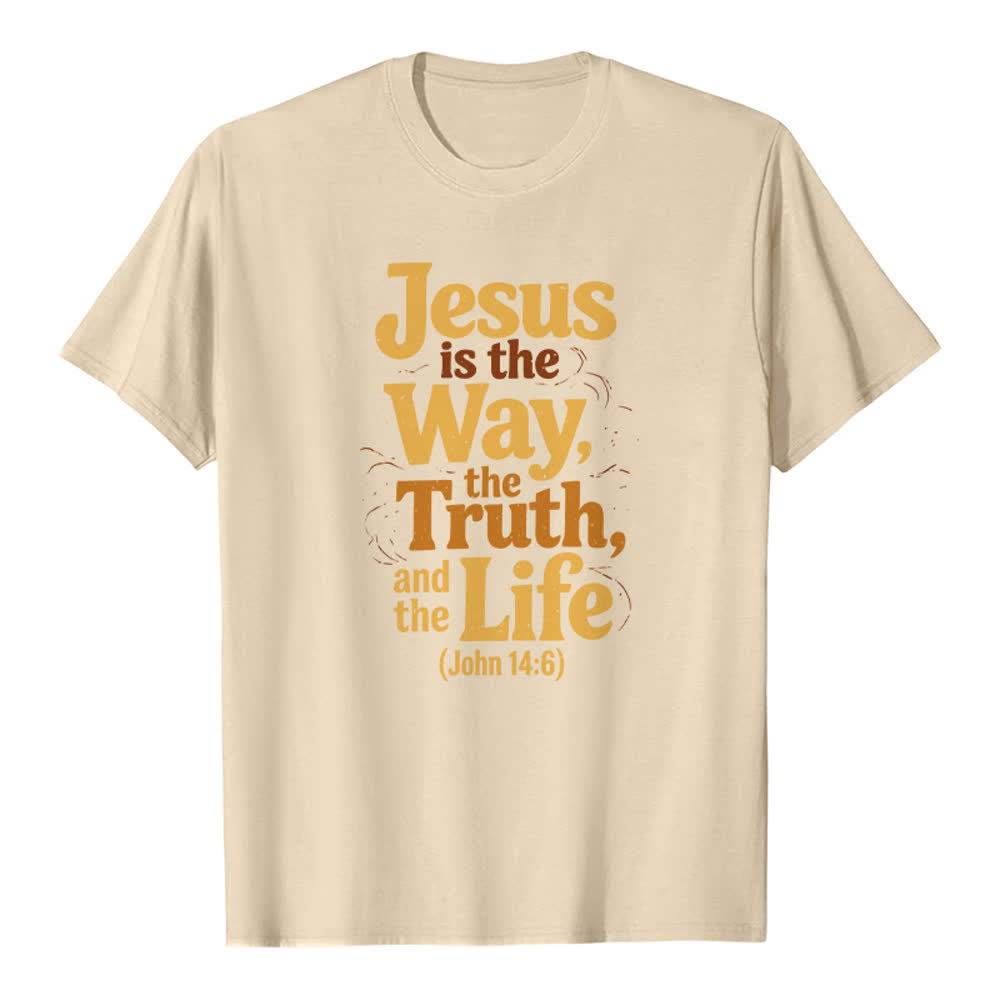 Christianartworkshop Jesus Is The Way The Truth The Life Premium T-Shirt - Beige - 2XL - image 0