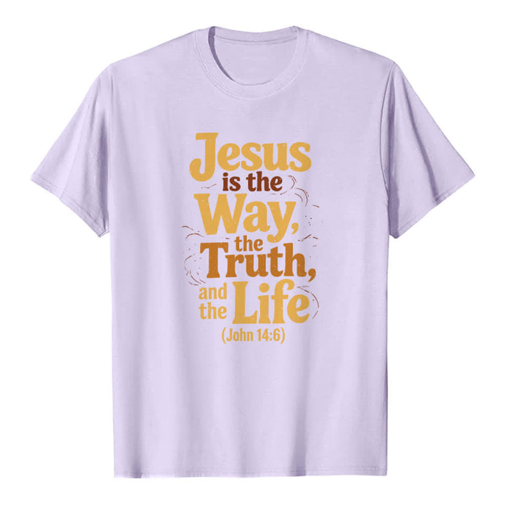 Christianartworkshop Jesus Is The Way The Truth The Life Premium T-Shirt - Purple - 2XL - image 2