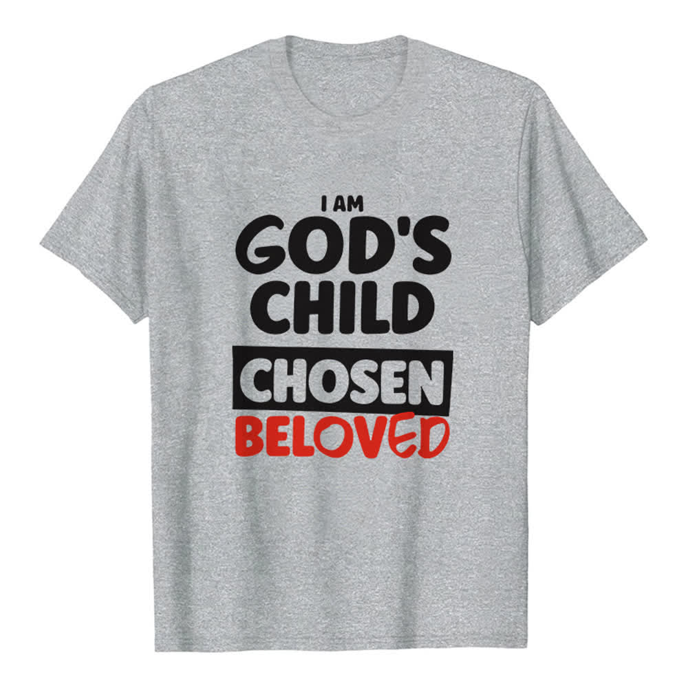 Christianartworkshop Retro Bold Typography God's Child Premium T-Shirt - Grey - 2XL - image 0