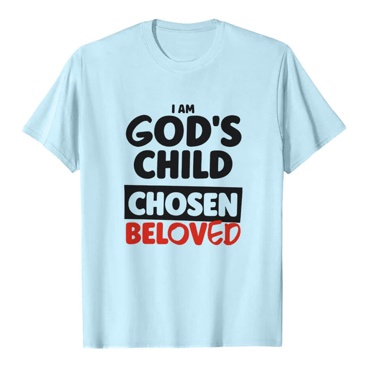Christianartworkshop Retro Bold Typography God's Child Premium T-Shirt - Blue - 2XL - image 5